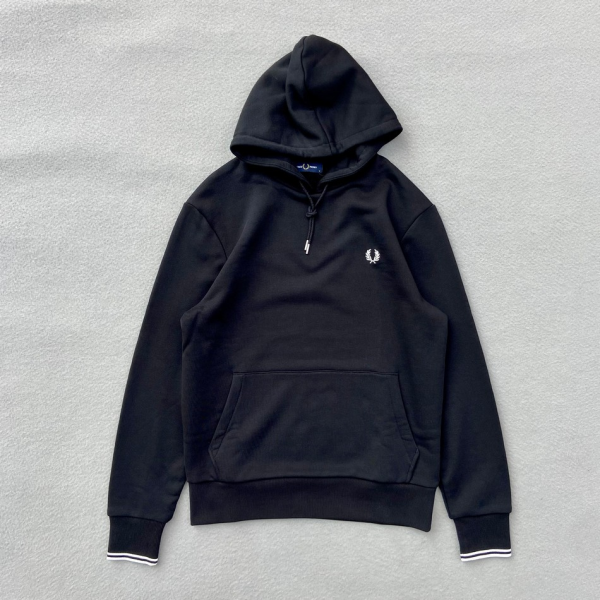 FRED PERRY SUDADERA TIPPED HOODED BLACK