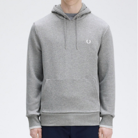 FRED PERRY SUDADERA CON CAPUCHA GRIS