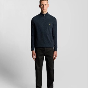 LYLE & SCOTT JERSEY LAMBSWOOL BLEND QUARTER ZIP 2