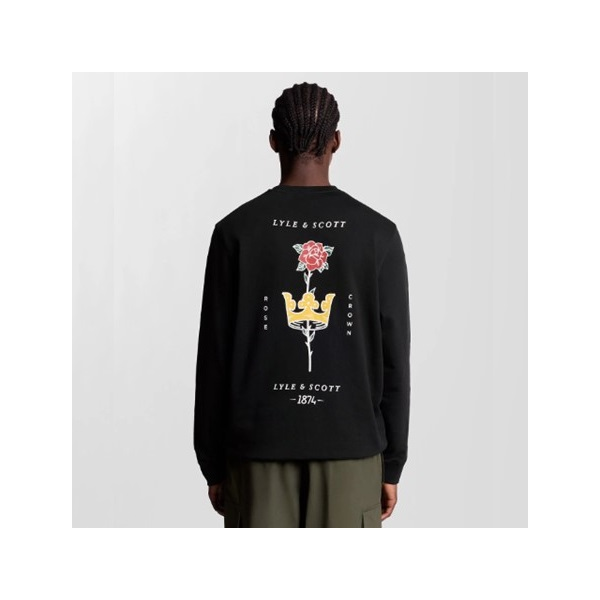 LYLE & SCOTT SUDADERA ROSE AND CROWN GRAPHIC CREW