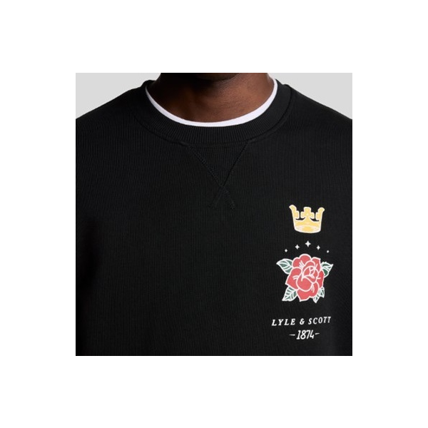 LYLE & SCOTT SUDADERA ROSE AND CROWN GRAPHIC CREW