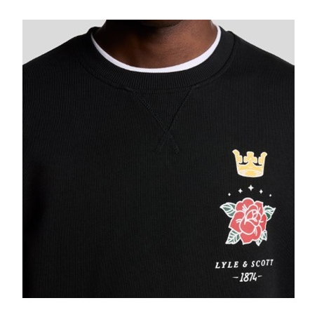 LYLE & SCOTT SUDADERA ROSE AND CROWN GRAPHIC CREW