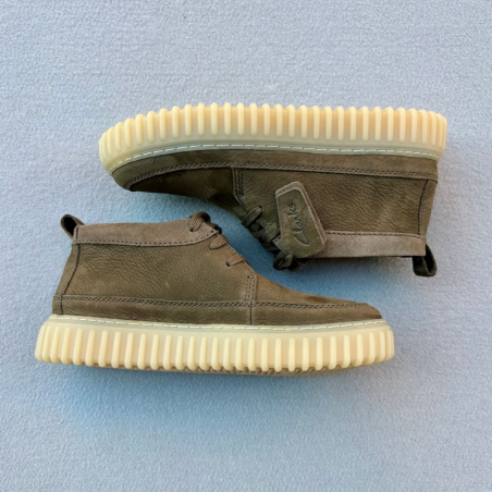 CLARKS BOTIN TORHILL LACE HI KHAKI NUBUCK