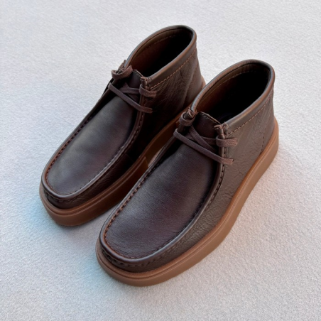 CLARKS BOTIN TORVIEW HI BROWN LEATHER
