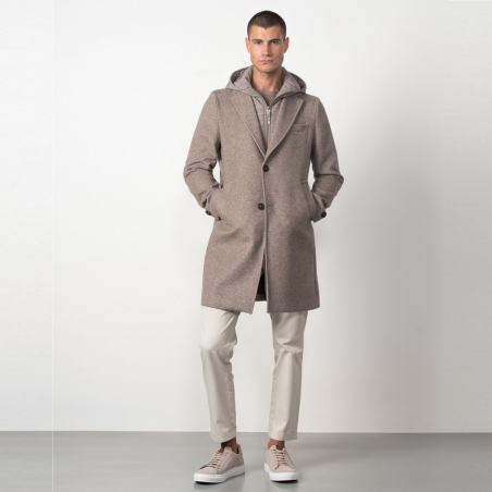 ETIEM ABRIGO LANA CON CAPUCHA DESMONTABLE