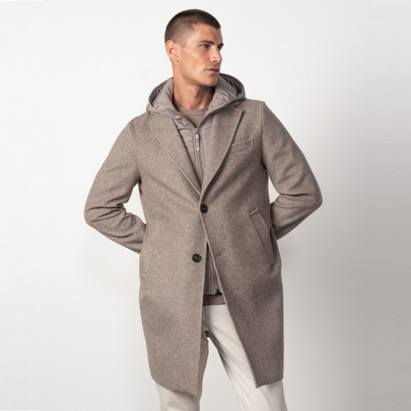 ETIEM ABRIGO LANA CON CAPUCHA DESMONTABLE