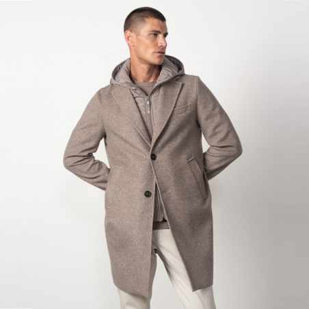 ETIEM ABRIGO LANA CON CAPUCHA DESMONTABLE