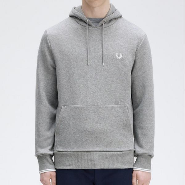FRED PERRY SUDADERA CON CAPUCHA GRIS