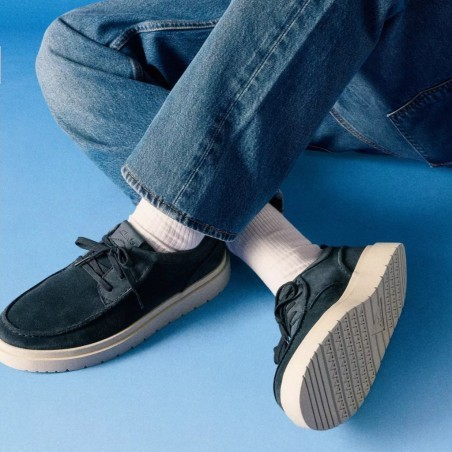CLARKS ZAPATO POLDEN MOC NAVY SUEDE