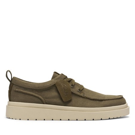 CLARKS ZAPATO POLDEN MOC OLIVE CANVAS