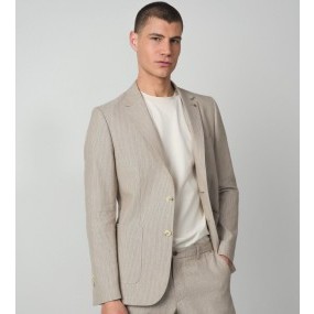 ETIEM AMERICANA SLIM FIT RAYITAS LINO/ALGODÓN