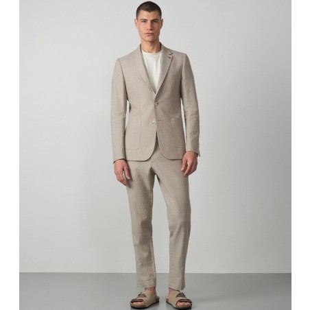 ETIEM AMERICANA SLIM FIT RAYITAS LINO/ALGODÓN