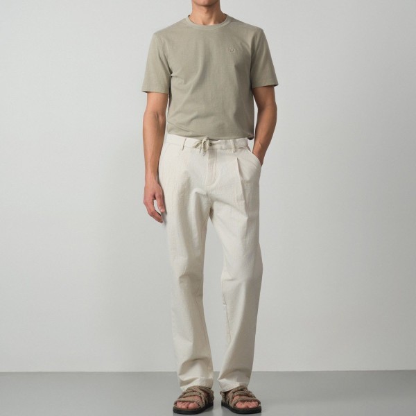 ETIEM PANTALÓN DE UNA PINZA RAYA FINA SEERSUCKER