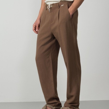 ETIEM PANTALÓN DE UNA PINZA EN TENCEL/LINO