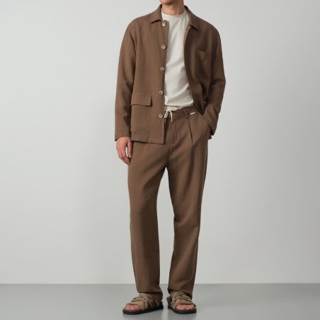 ETIEM PANTALÓN DE UNA PINZA EN TENCEL/LINO