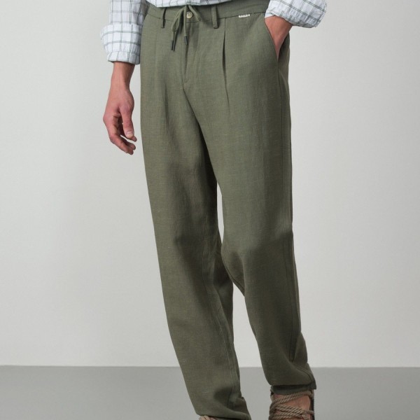 ETIEM PANTALÓN DE UNA PINZA EN TENCEL/LINO
