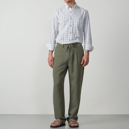 ETIEM PANTALÓN DE UNA PINZA EN TENCEL/LINO