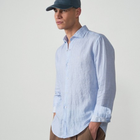 ETIEM CAMISA RELAJADA LINO ESTAMPADO