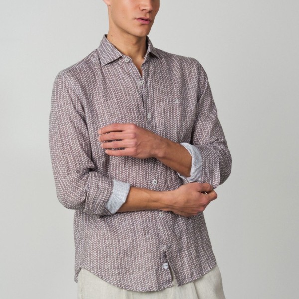 ETIEM CAMISA RELAJADA LINO ESTAMPADO