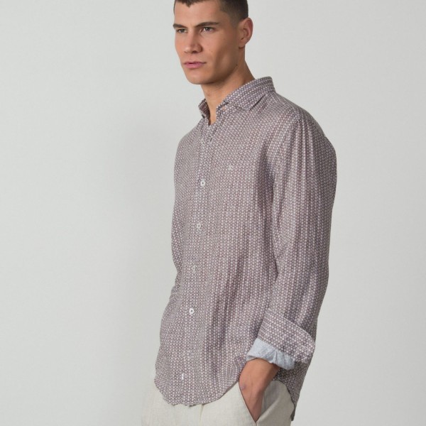 ETIEM CAMISA RELAJADA LINO ESTAMPADO