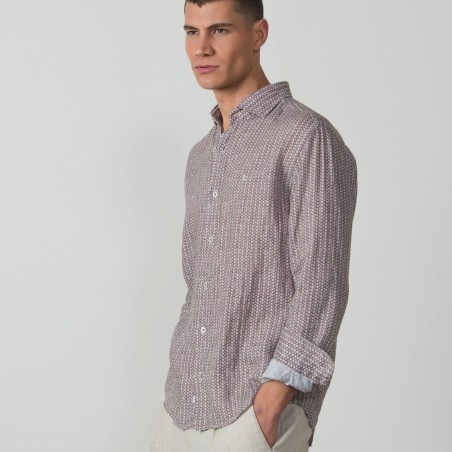 ETIEM CAMISA RELAJADA LINO ESTAMPADO