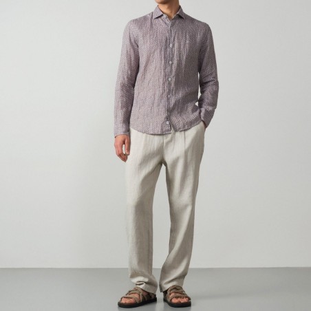 ETIEM CAMISA RELAJADA LINO ESTAMPADO