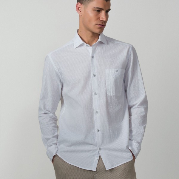 ETIEM CAMISA RELAXED FIT SEERSUCKER RAYADO