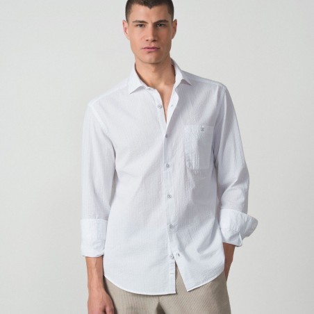 ETIEM CAMISA RELAXED FIT SEERSUCKER RAYADO