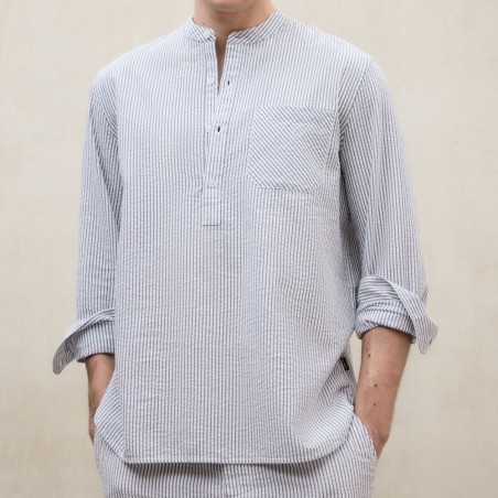 ECOALF CAMISA GUILLE CUELLO MAO, RAYAS MANGA LARGA