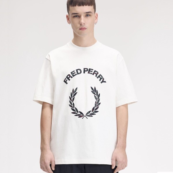 FRED PERRY CAMISETA APLIQUE LAUREL CON TARTÁN