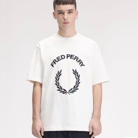FRED PERRY CAMISETA APLIQUE LAUREL CON TARTÁN