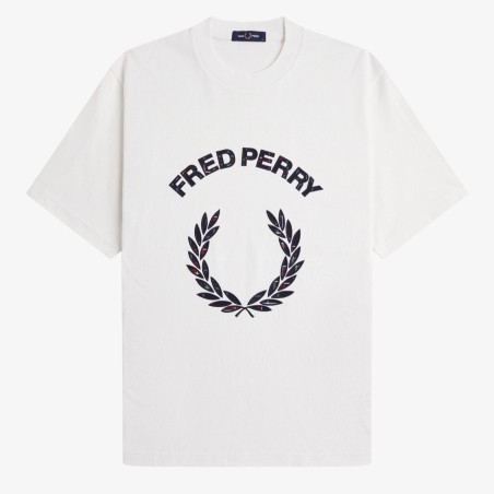 FRED PERRY CAMISETA APLIQUE LAUREL CON TARTÁN
