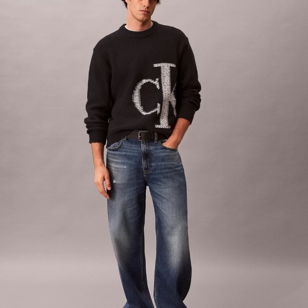 CALVIN KLEIN JERSEY PUNTO LANA CON ANAGRAMA