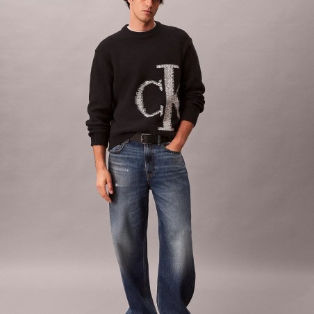 CALVIN KLEIN JERSEY PUNTO LANA CON ANAGRAMA