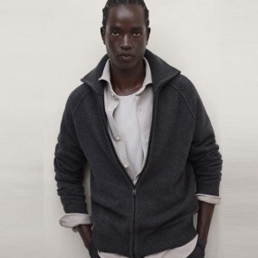 ECOALF CHAQUETA PUNTO UBEDO GRIS OSCURO