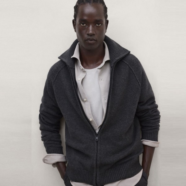 ECOALF CHAQUETA PUNTO UBEDO GRIS OSCURO