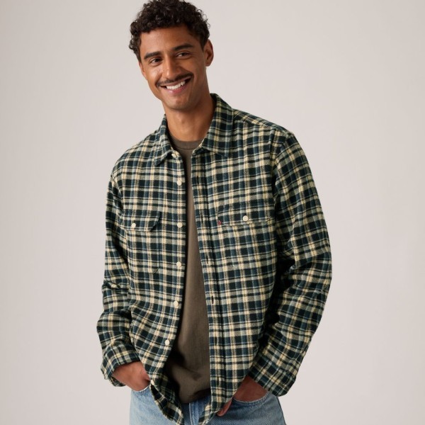 LEVI'S® CAMISA JACKSON WORKER BIRK PLAID JET BLACK