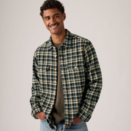 LEVI'S® CAMISA JACKSON WORKER BIRK PLAID JET BLACK
