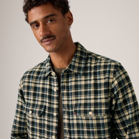 LEVI'S® CAMISA JACKSON WORKER BIRK PLAID JET BLACK